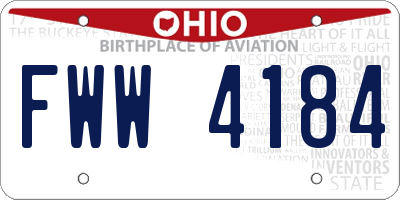 OH license plate FWW4184