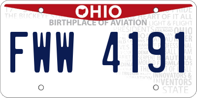 OH license plate FWW4191