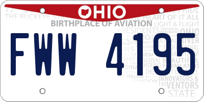 OH license plate FWW4195