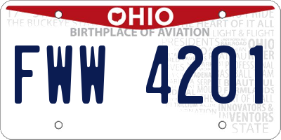 OH license plate FWW4201