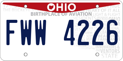 OH license plate FWW4226