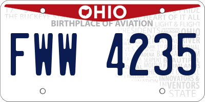 OH license plate FWW4235