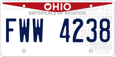 OH license plate FWW4238