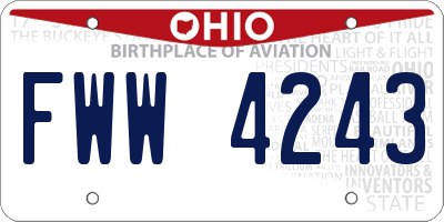 OH license plate FWW4243