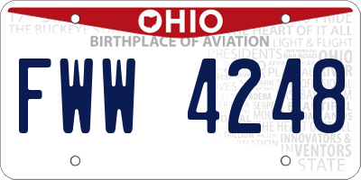 OH license plate FWW4248