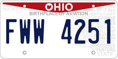 OH license plate FWW4251