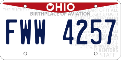 OH license plate FWW4257