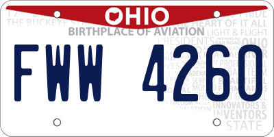 OH license plate FWW4260