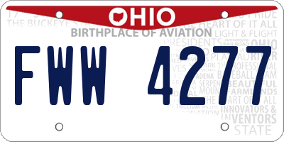OH license plate FWW4277