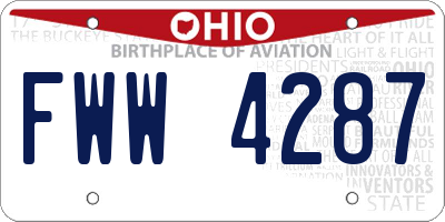 OH license plate FWW4287