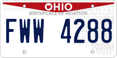 OH license plate FWW4288