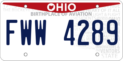 OH license plate FWW4289