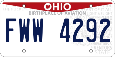 OH license plate FWW4292