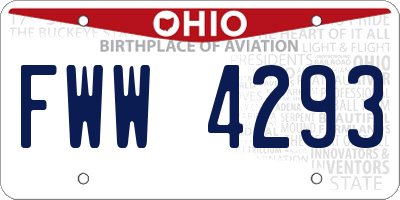 OH license plate FWW4293