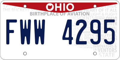 OH license plate FWW4295