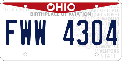 OH license plate FWW4304