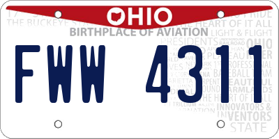 OH license plate FWW4311