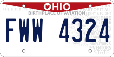 OH license plate FWW4324