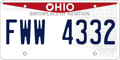 OH license plate FWW4332