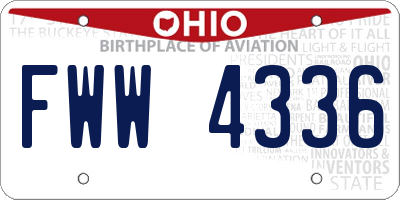 OH license plate FWW4336