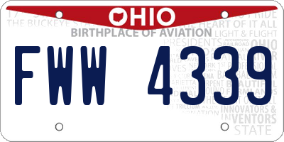 OH license plate FWW4339