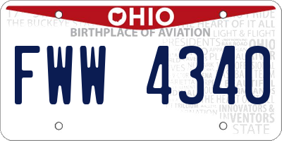 OH license plate FWW4340