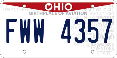 OH license plate FWW4357
