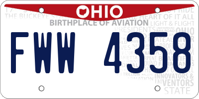 OH license plate FWW4358