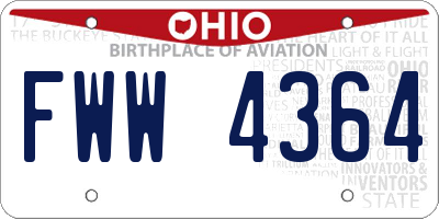 OH license plate FWW4364