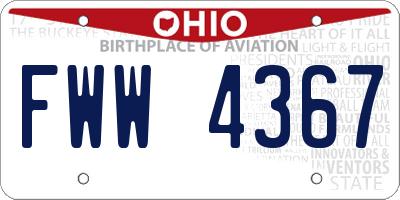 OH license plate FWW4367