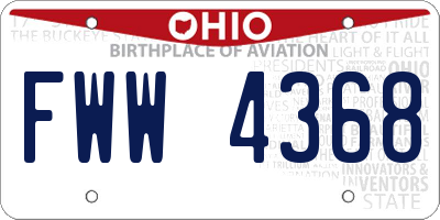 OH license plate FWW4368