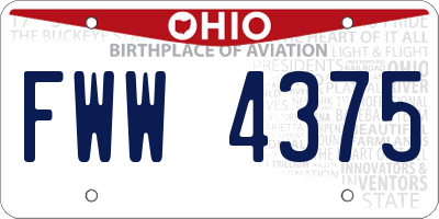 OH license plate FWW4375
