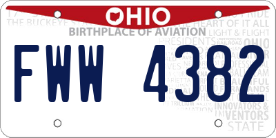 OH license plate FWW4382