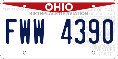 OH license plate FWW4390