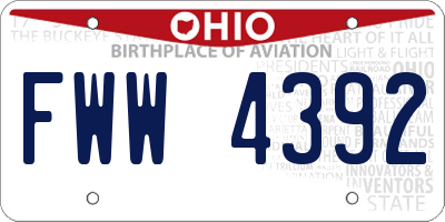 OH license plate FWW4392
