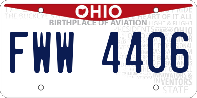 OH license plate FWW4406