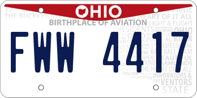 OH license plate FWW4417