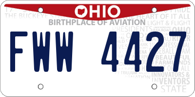 OH license plate FWW4427