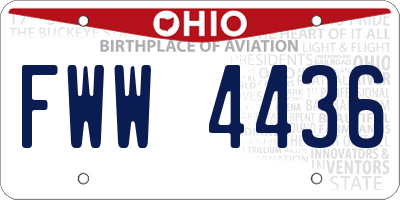 OH license plate FWW4436