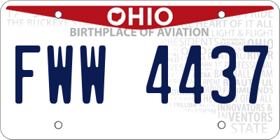 OH license plate FWW4437