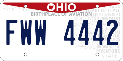 OH license plate FWW4442