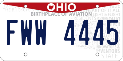 OH license plate FWW4445