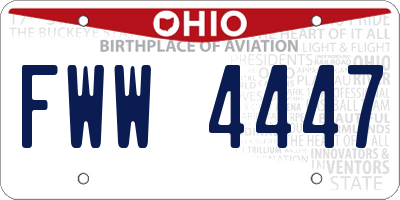 OH license plate FWW4447