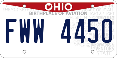 OH license plate FWW4450