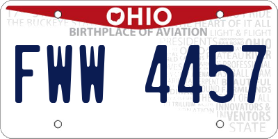 OH license plate FWW4457