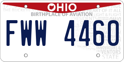 OH license plate FWW4460