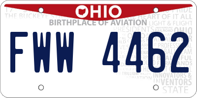 OH license plate FWW4462