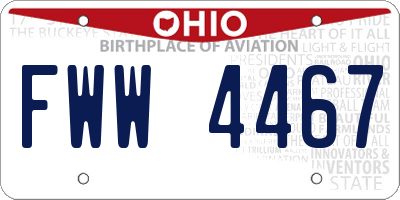 OH license plate FWW4467