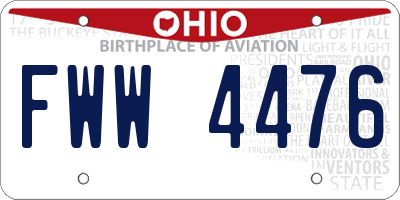 OH license plate FWW4476