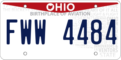 OH license plate FWW4484